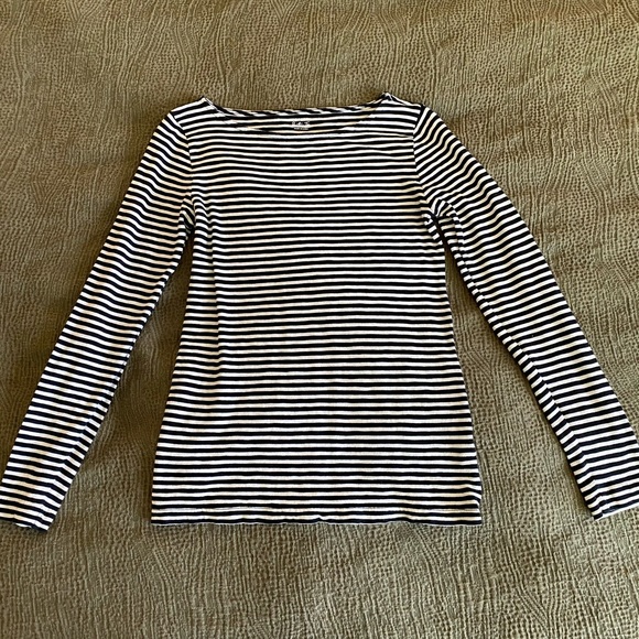 J. CREW long sleeved black and white stripped shirt - Picture 1 of 1